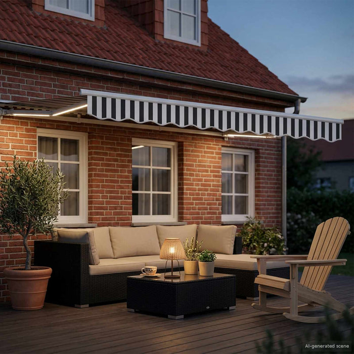 Cort electric retractabil Antracit și Alb 2,5 x 2 m WALTI