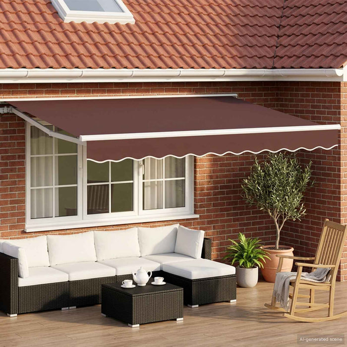 Cort electric retractabil Maro și alb 3 x 2 m WALTI
