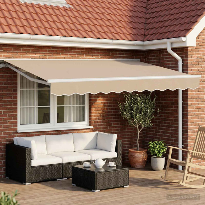 Cort electric retractabil Bej și Alb 3,5 x 2 m - WALTI WALTI