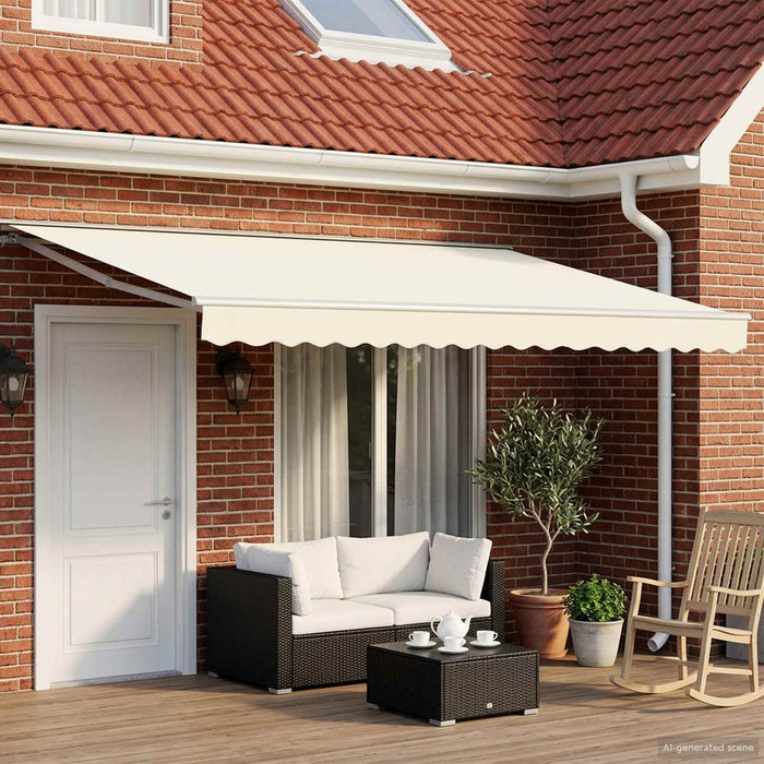 Cort electric retractabil Crema și Alb 4 x 2 m - WALTI WALTI