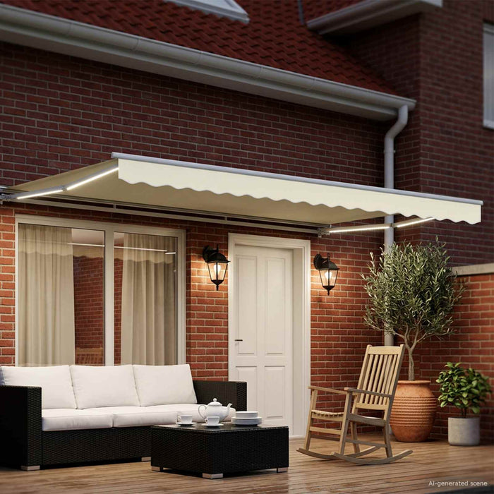Cort electric retractabil Crema și Alb 4 x 2 m - WALTI WALTI