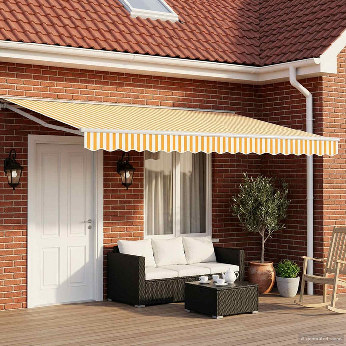 Cort electric retractabil Galben și alb 4 x 2 m - WALTI WALTI