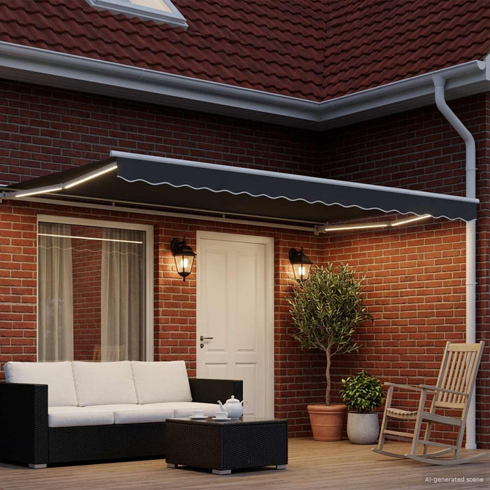 Cort electric retractabil Antracit și Alb 4 x 2 m - WALTI WALTI
