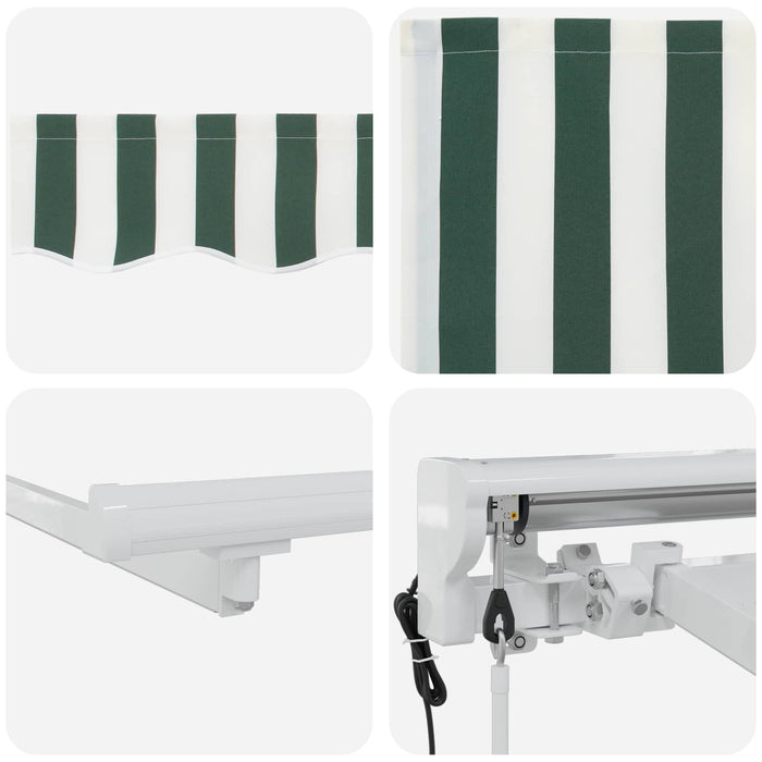 Cort electric retractabil Verde și alb 4 x 2 m WALTI
