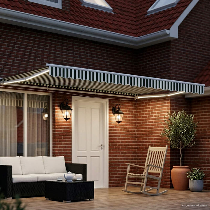 Cort electric retractabil Verde și alb 4 x 2 m WALTI