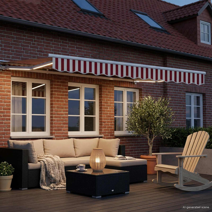 Cort electric retractabil Roșu și Alb 3 x 2,5 m WALTI