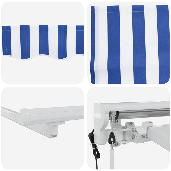 Cort electric retractabil Albastru și Alb 3,5 x 2,5 m - WALTI WALTI