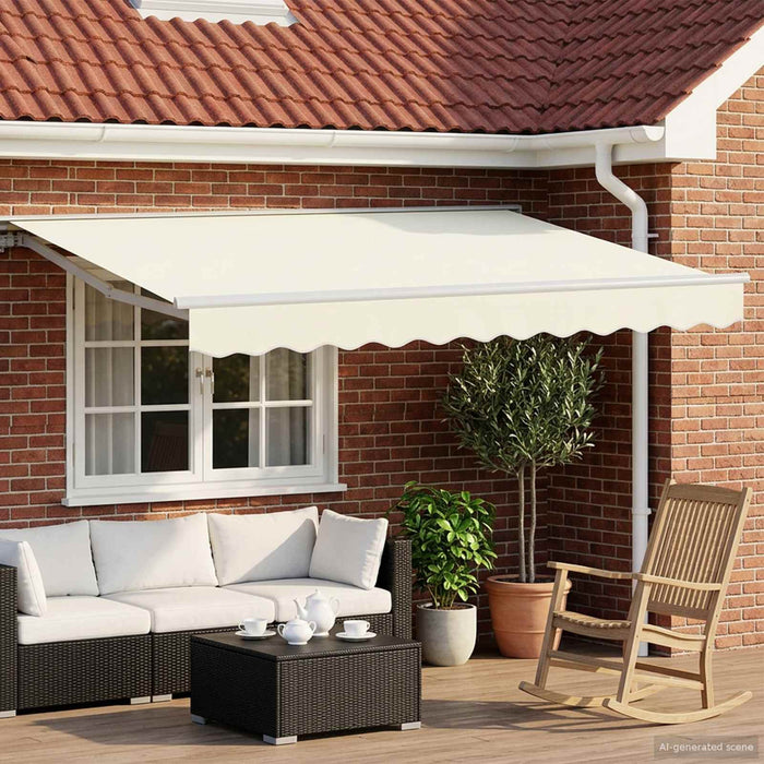 Cort electric retractabil Crema și Alb 3,5 x 2,5 m - WALTI WALTI