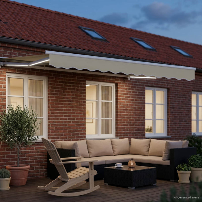 Cort electric retractabil Crema și Alb 3,5 x 2,5 m - WALTI WALTI