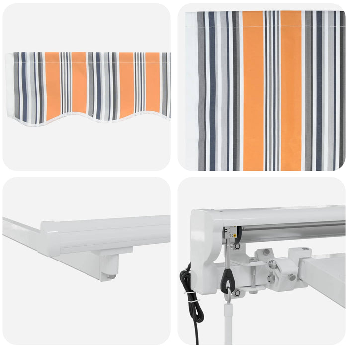 Cort electric retractabil Albastru, Portocaliu, Alb 3,5 x 2,5 m - WALTI WALTI