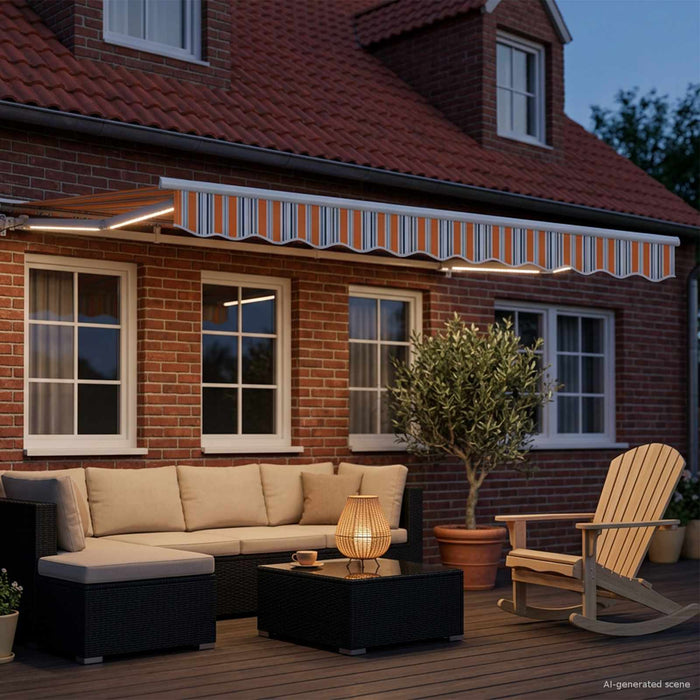 Cort electric retractabil Albastru, Portocaliu, Alb 3,5 x 2,5 m - WALTI WALTI
