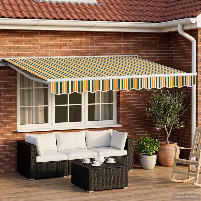 Cort electric retractabil Verde, Galben, Alb 3,5 x 2,5 m WALTI