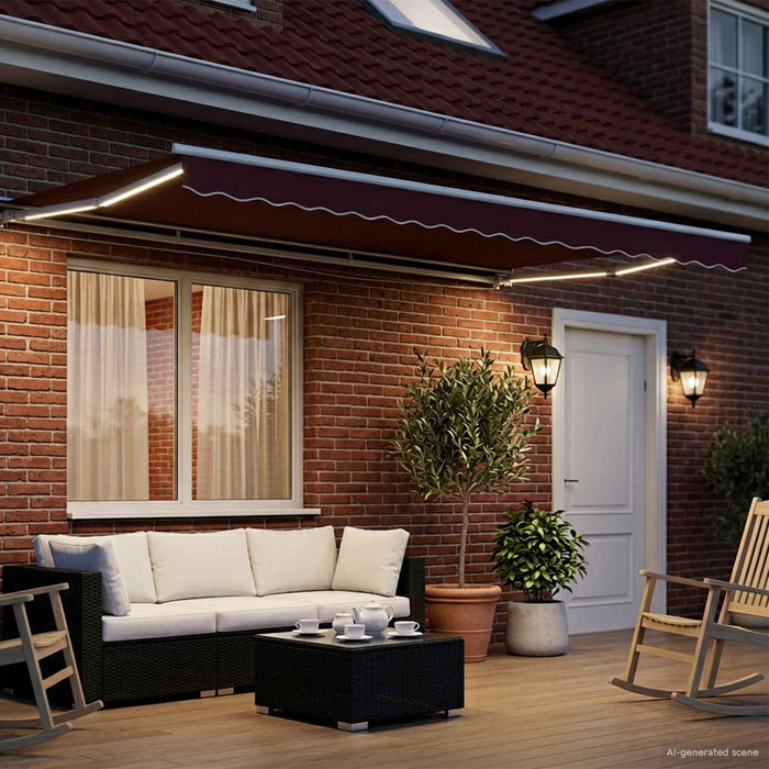 Cort electric retractabil Bordo și Alb 4 × 3 m - WALTI WALTI