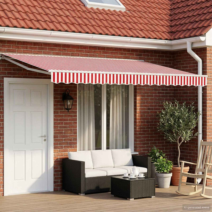 Cort electric retractabil Roșu și Alb 4 × 3 m WALTI