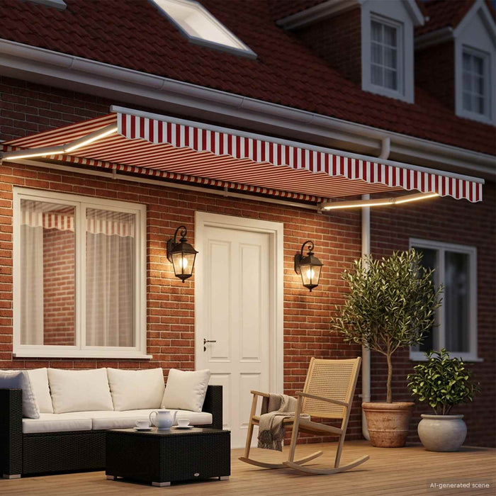Cort electric retractabil Roșu și Alb 4 × 3 m WALTI