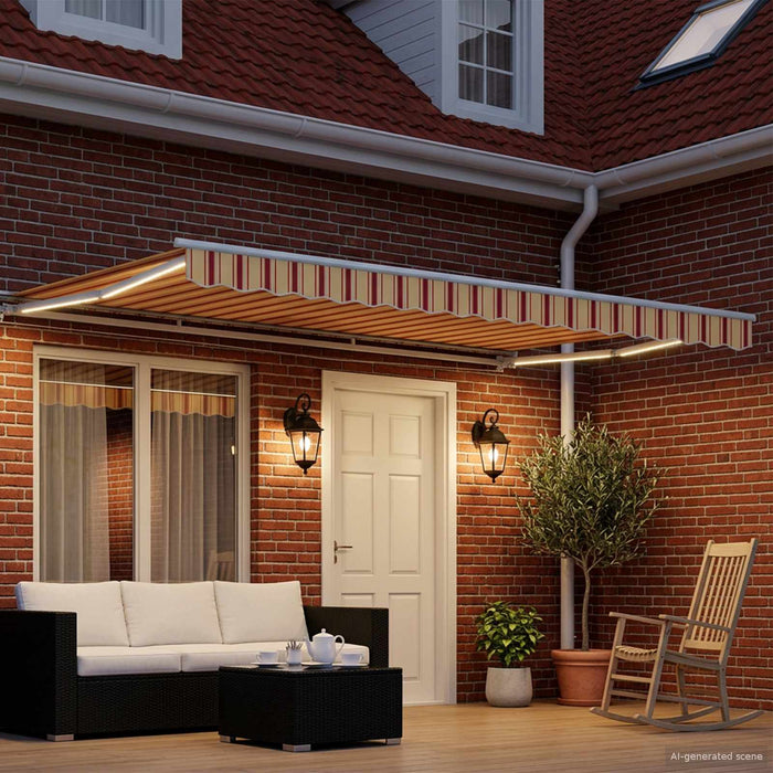 Cort electric retractabil Galben, Portocaliu și Alb 4 × 3,5 m WALTI