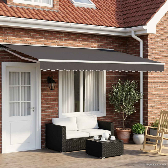 Cort electric retractabil Antracit și Alb 4,5 × 3,5 m - WALTI WALTI