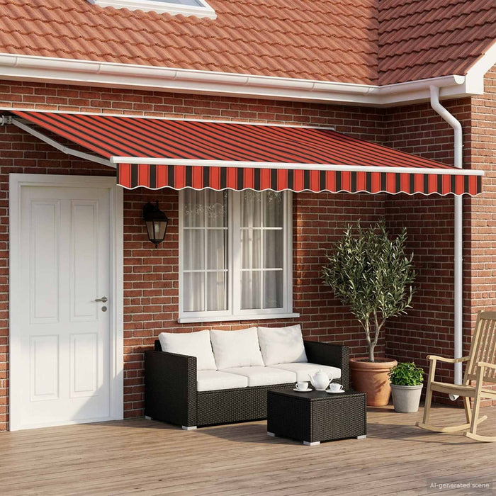 Cort electric retractabil Portocaliu, Alb și Negru 4,5 × 3,5 m - WALTI WALTI