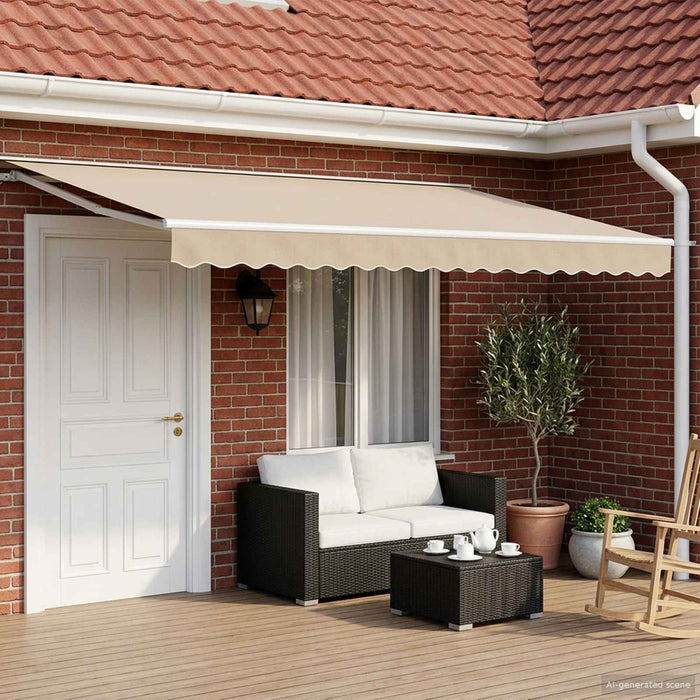 Cort electric retractabil Bej și Alb 4,5 × 3,5 m - WALTI WALTI