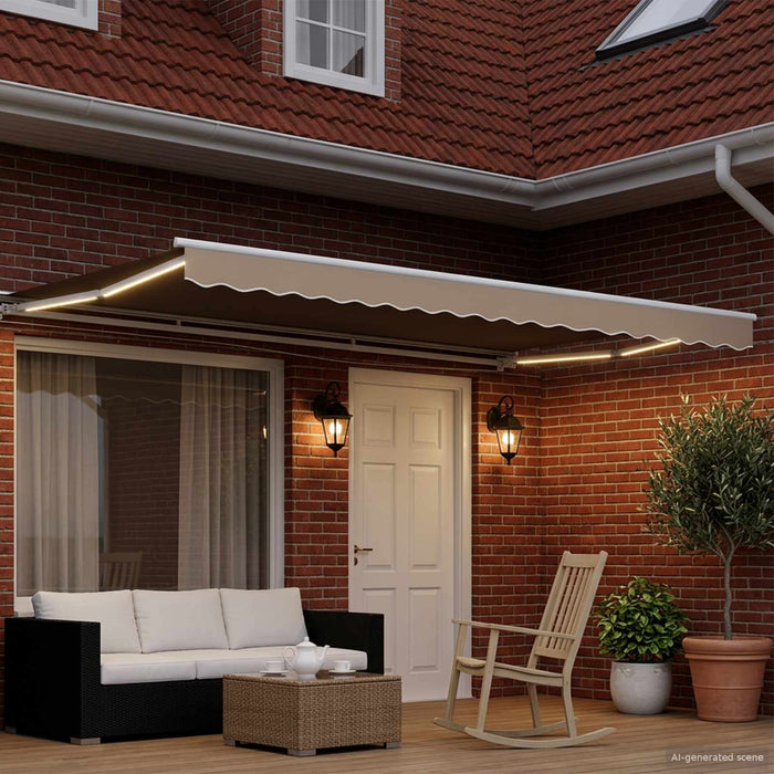 Cort electric retractabil Bej și Alb 4,5 × 3,5 m - WALTI WALTI