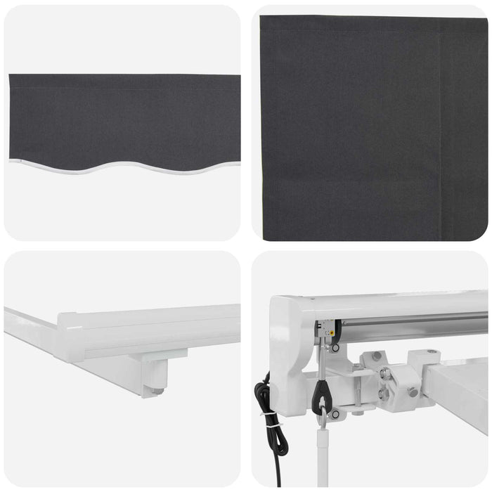Cort electric retractabil Antracit și Alb 5 x 3 m - WALTI WALTI