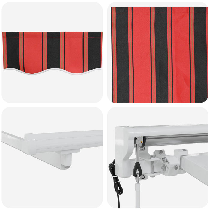Cort electric retractabil Portocaliu, Alb și Negru 5 x 3 m - WALTI WALTI