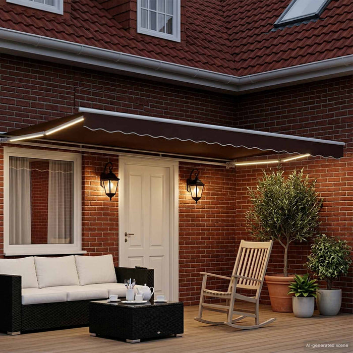 Cort electric retractabil Maro și alb 5 x 3 m - WALTI WALTI