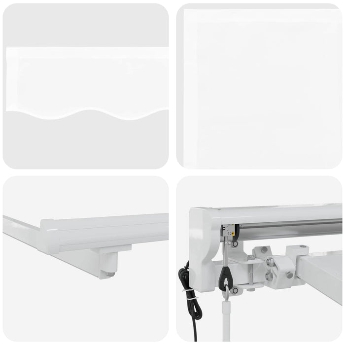 Cort electric retractabil Alb 5 x 3 m Poliester cu acoperire PU - WALTI WALTI