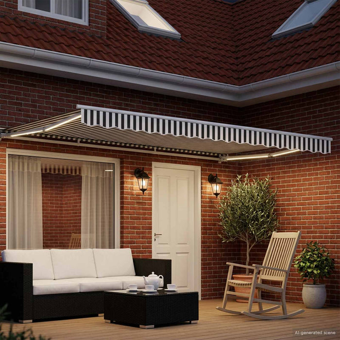 Cort electric retractabil Antracit și Alb 5 × 3,5 m - WALTI WALTI