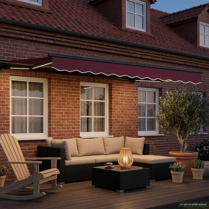 Cort electric retractabil Bordo și Antracit 2,5 x 2 m WALTI