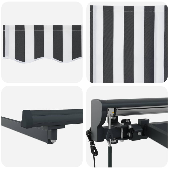 Cort electric retractabil Antracit și Alb 2,5 x 2 m - WALTI WALTI