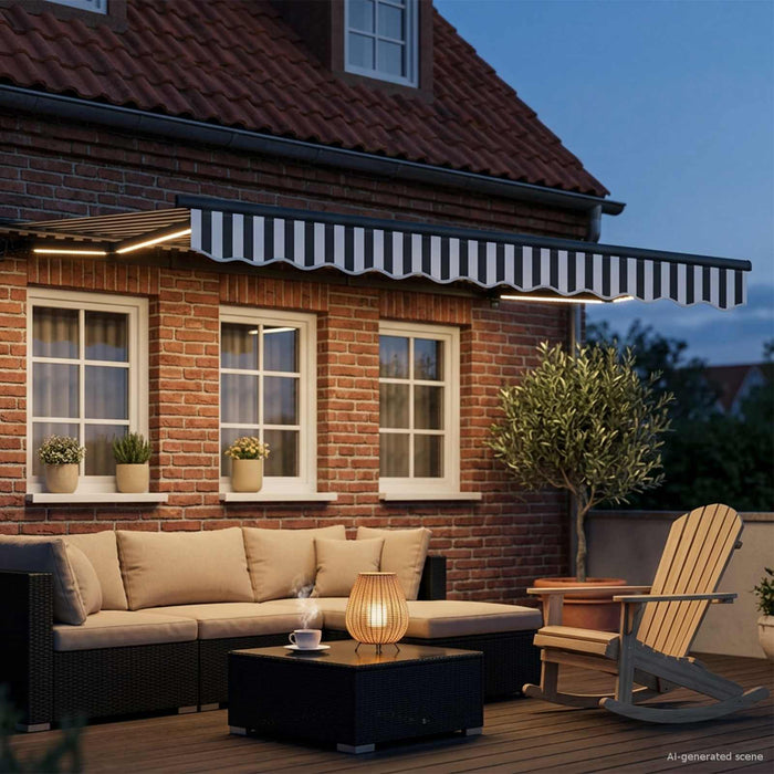 Cort electric retractabil Antracit și Alb 2,5 x 2 m - WALTI WALTI