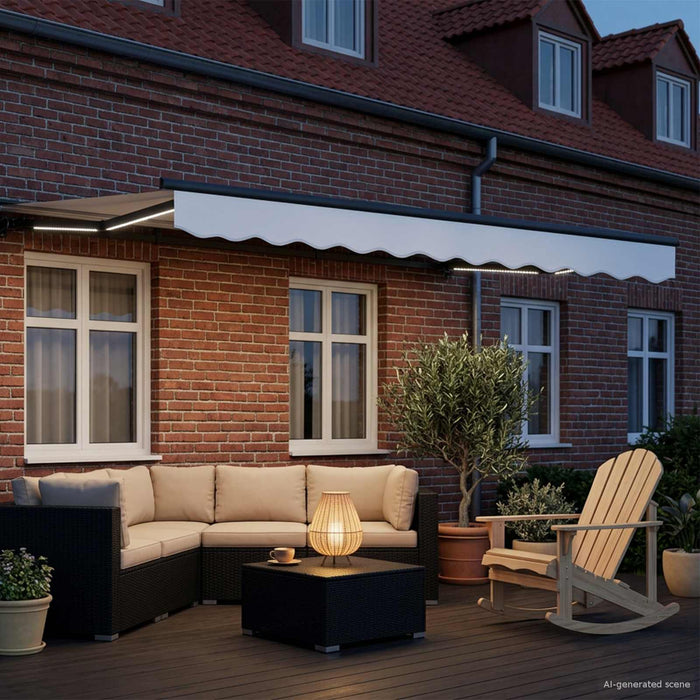 Cort electric retractabil Alb și antracit 2,5 x 2 m WALTI