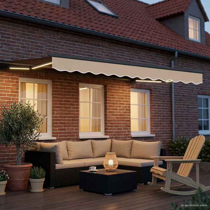 Cort electric retractabil Bej și antracit 3,5 x 2 m - WALTI WALTI