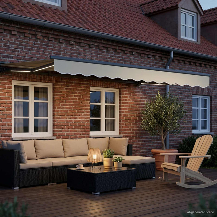 Cort electric retractabil Crem și Antracit 3 x 2,5 m - WALTI WALTI
