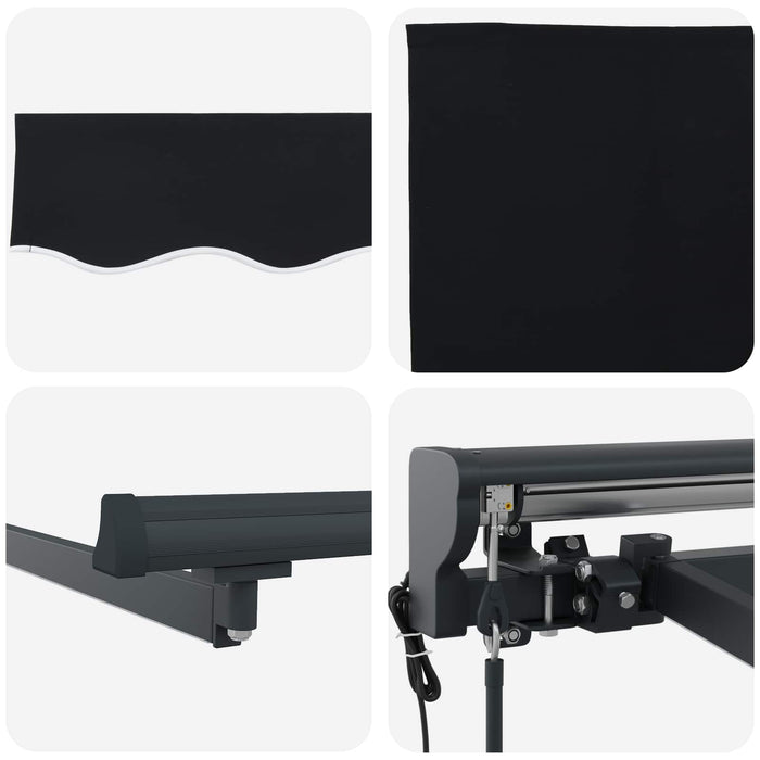 Cort electric retractabil Negru și antracit 3 x 2,5 m - WALTI WALTI