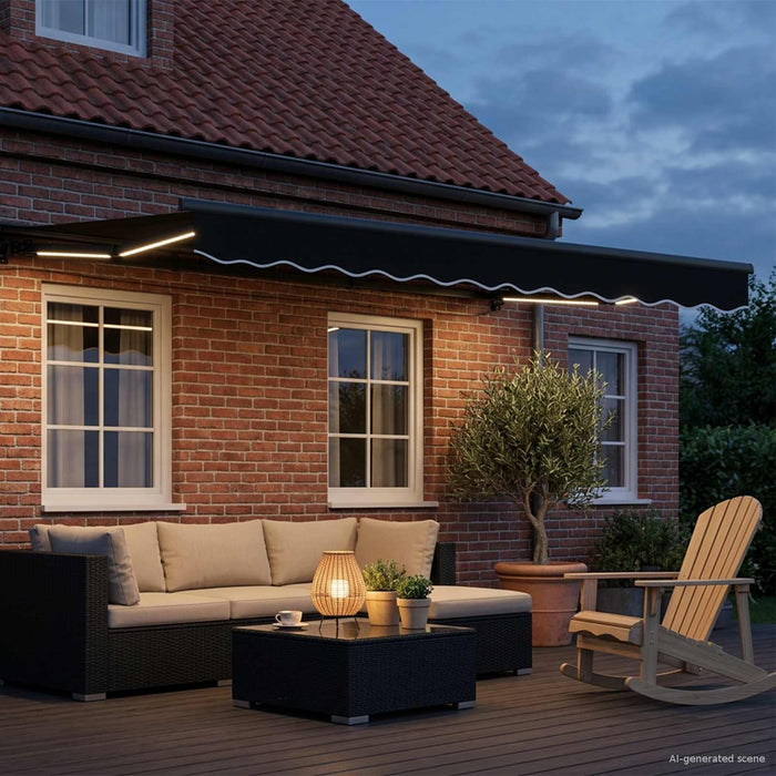 Cort electric retractabil Negru și antracit 3 x 2,5 m - WALTI WALTI