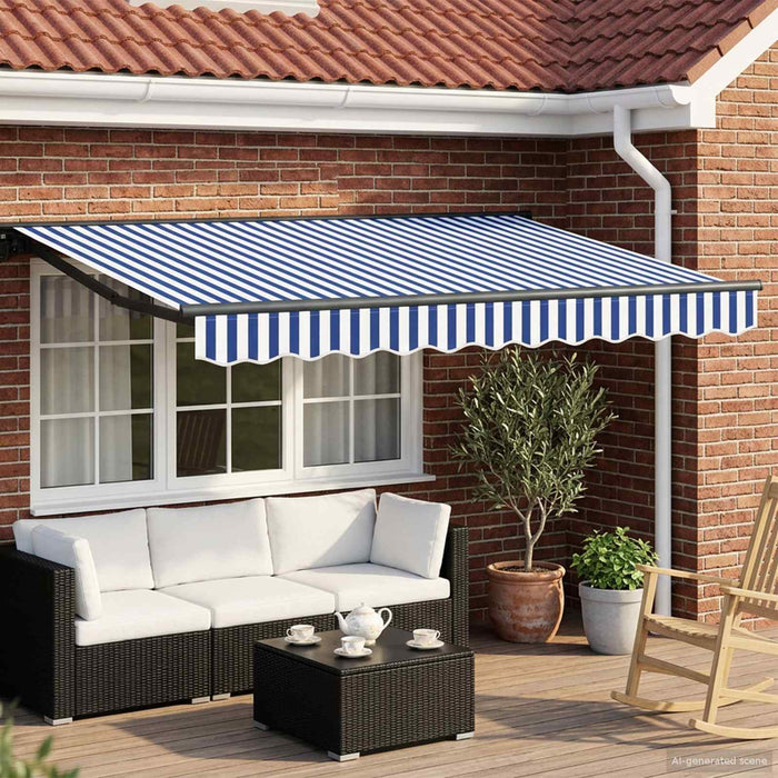 Cort electric retractabil Albastru, Alb, Antracit 3,5 x 2,5 m - WALTI WALTI