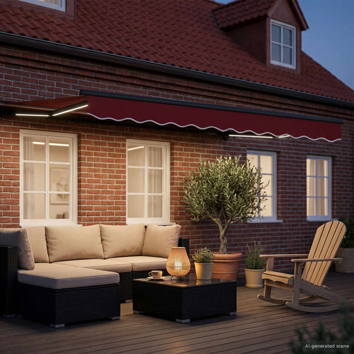 Cort electric retractabil Roșu și antracit 3,5 x 2,5 m - WALTI WALTI
