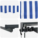 Cort electric retractabil Albastru, Alb, Antracit 4,5 × 3 m - WALTI WALTI