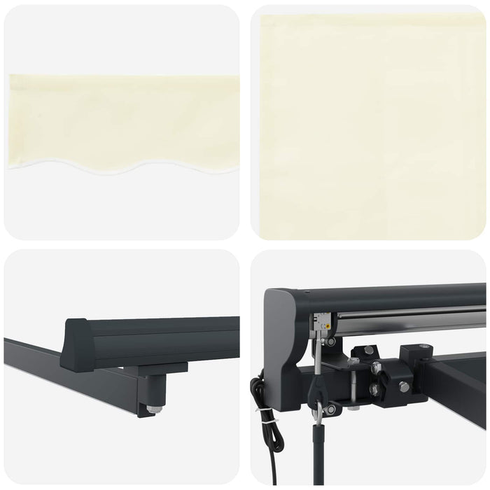 Cort electric retractabil Crem și Antracit 4,5 × 3,5 m - WALTI WALTI
