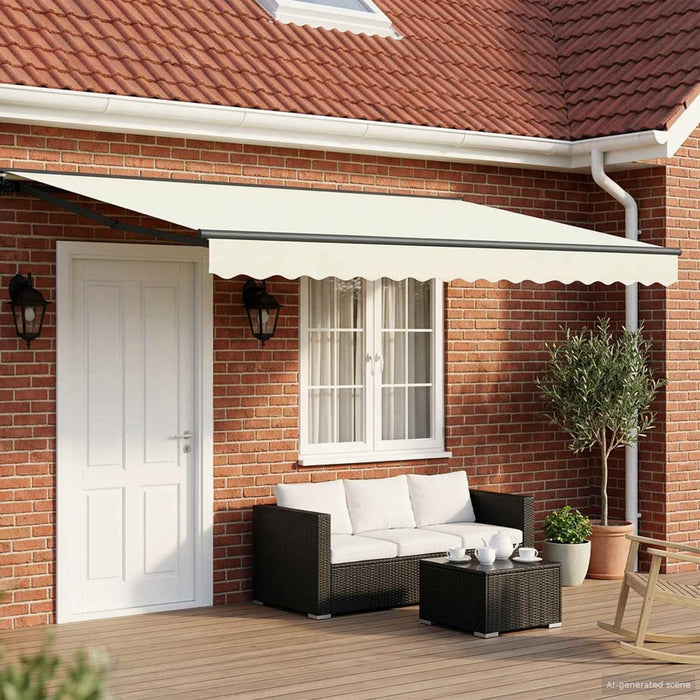 Cort electric retractabil Crem și Antracit 4,5 × 3,5 m - WALTI WALTI