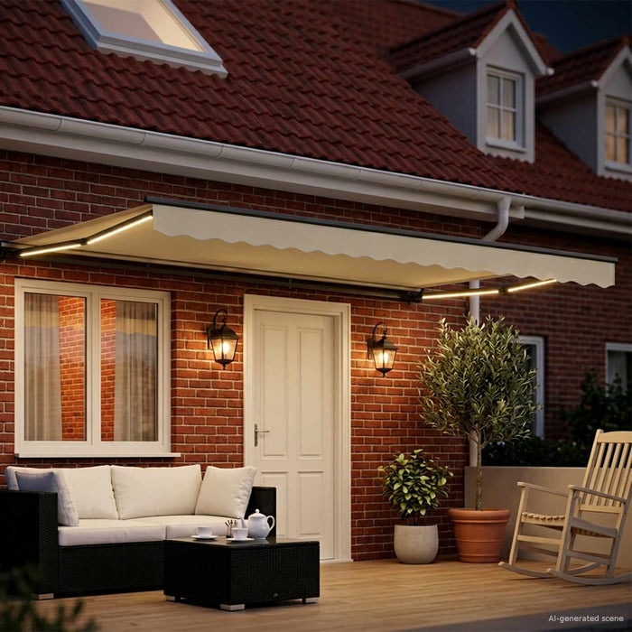 Cort electric retractabil Crem și Antracit 4,5 × 3,5 m - WALTI WALTI