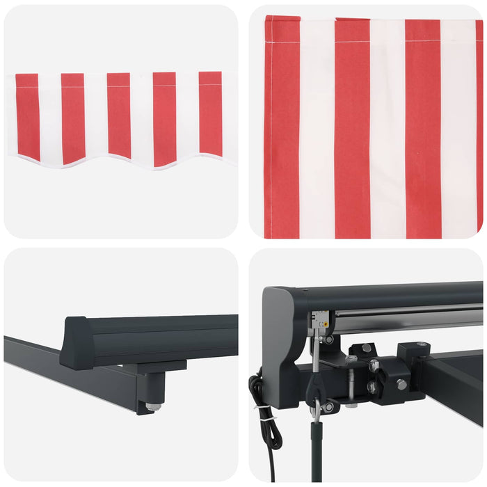 Cort electric retractabil Roșu, Alb, Antracit 4,5 × 3,5 m - WALTI WALTI