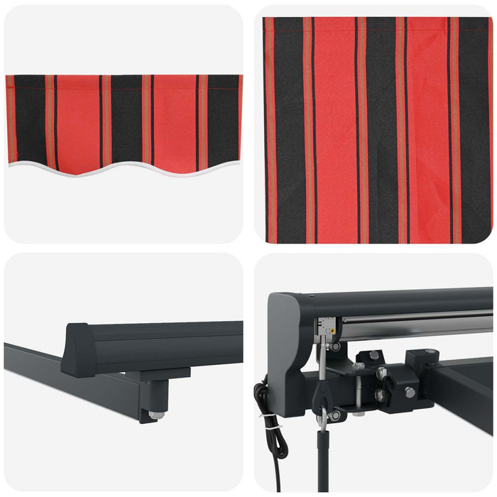 Cort electric retractabil Portocaliu, Negru, Antracit 5 x 3 m - WALTI WALTI