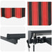 Cort electric retractabil Portocaliu, Negru, Antracit 5 x 3 m - WALTI WALTI