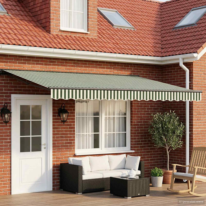 Cort electric retractabil Verde, Alb, Antracit 5 × 3,5 m - WALTI WALTI