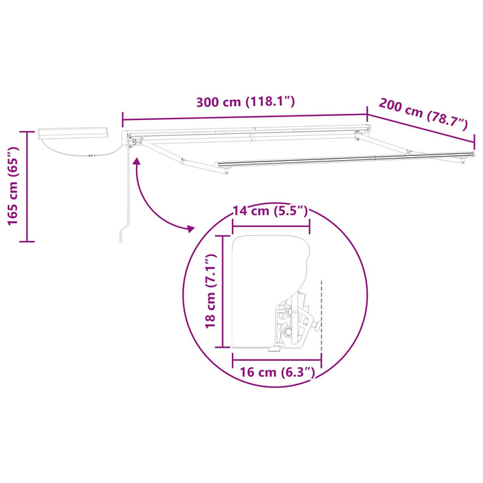 Cort electric retractabil Galben și alb 3 x 2 m - WALTI WALTI