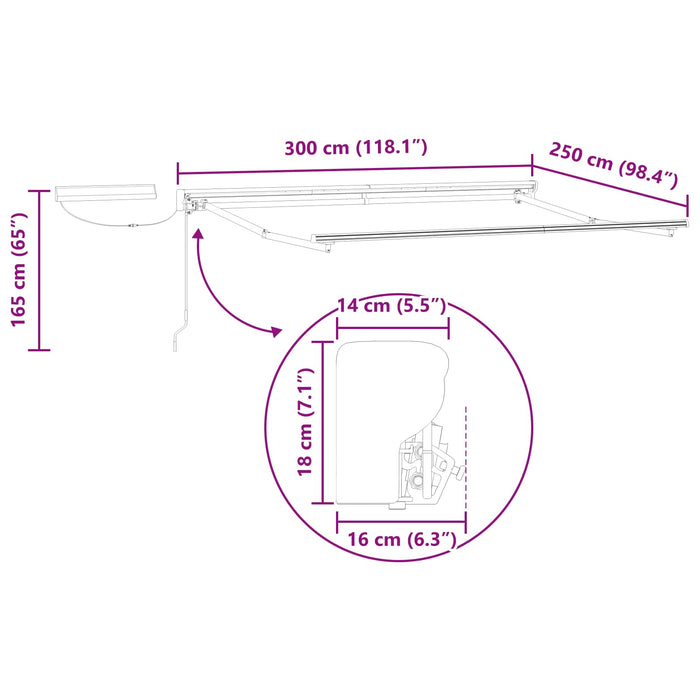 Cort electric retractabil Antracit 3 x 2,5 m - WALTI WALTI