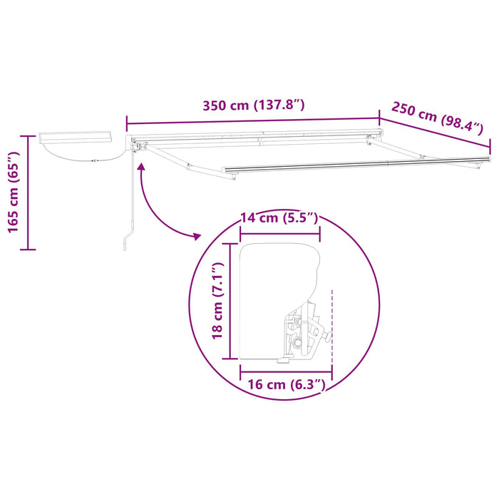 Cort electric retractabil Crem 3,5 x 2,5 m - WALTI WALTI